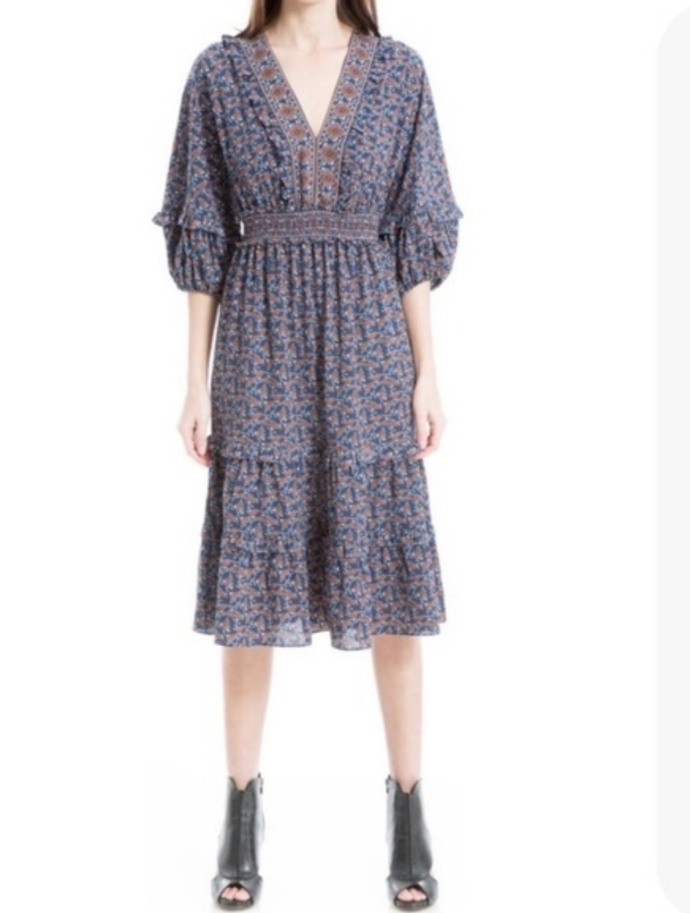 Max Studio Bohemian Print Midi Dress